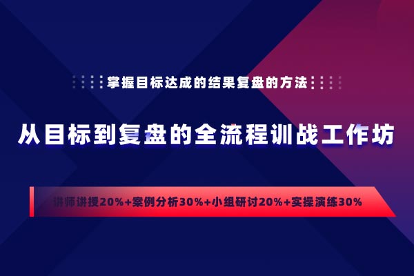 高成效目标管理与计划落实—从目标到复盘的全流程训战工作坊