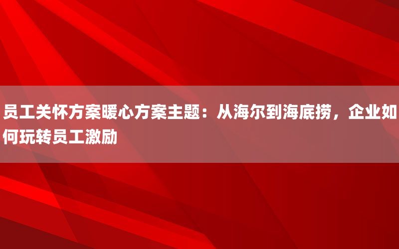 员工关怀方案暖心方案主题：从海尔到海