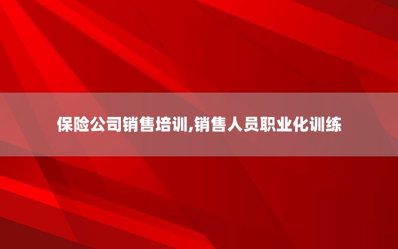 保险公司销售培训,销售人员职业化训练