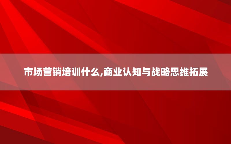 市场营销培训什么,商业认知与战略思维