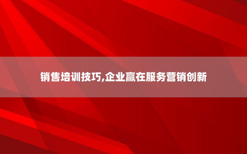 销售培训技巧,企业赢在服务营销创新