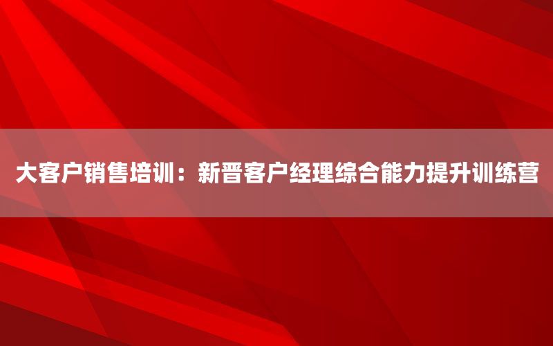 大客户销售培训：新晋客户经理综合能力